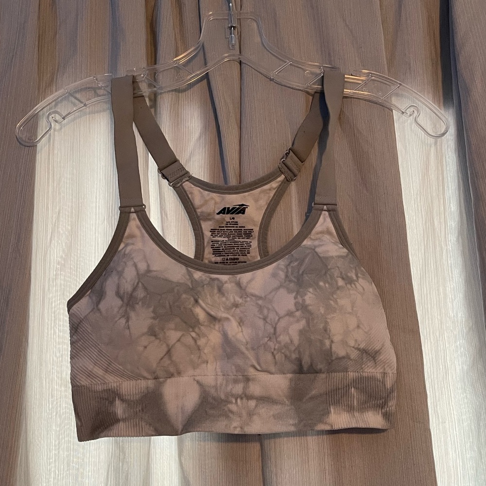 white and grey sports bra